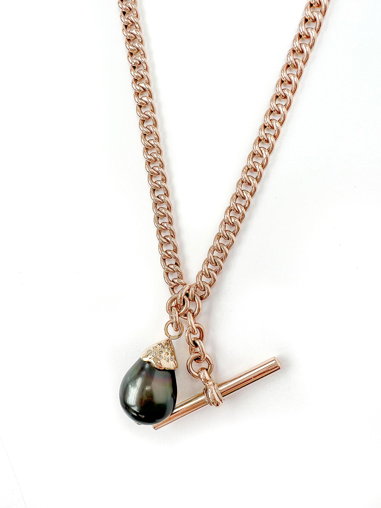 Reclaimed Vintage Black Pearl Necklace