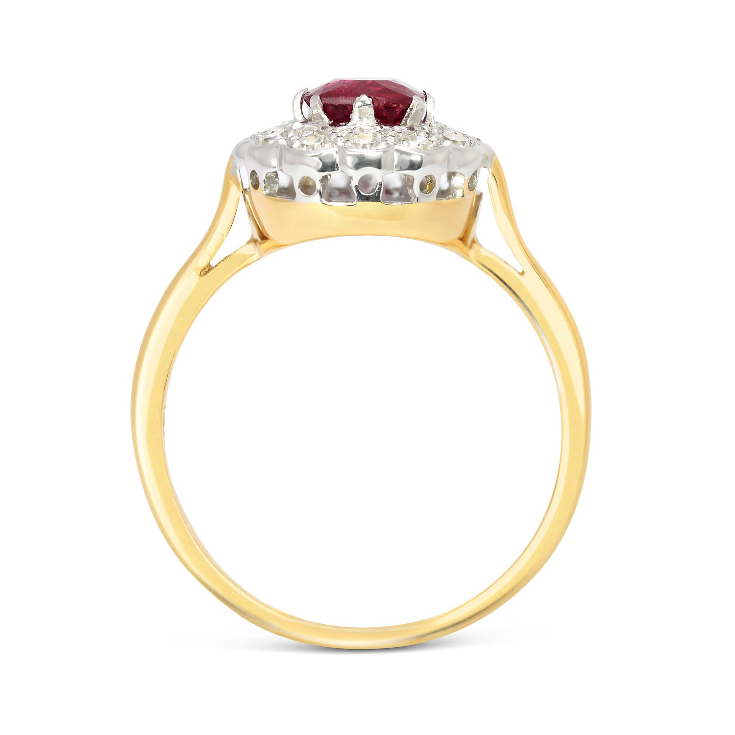 Betsy Antique Ruby & Diamond Cluster Ring