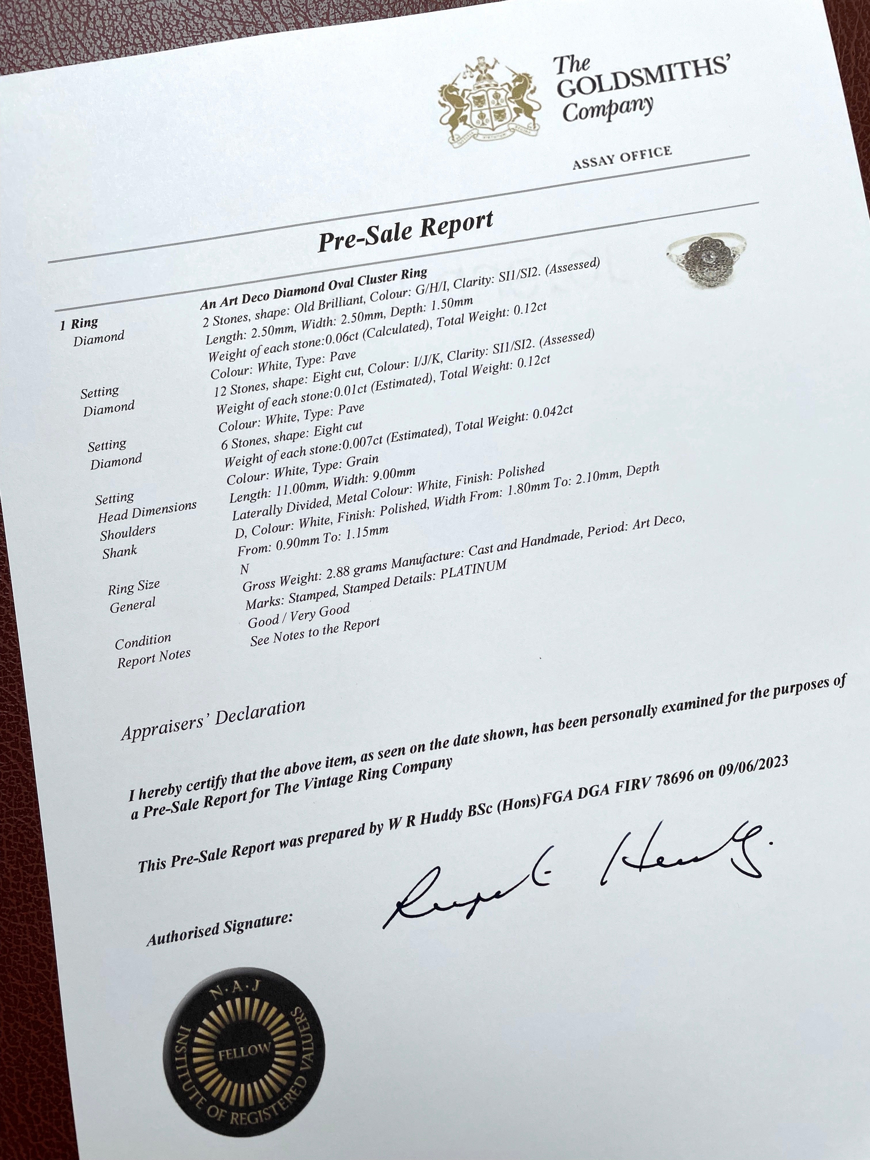 Lois Art Deco Diamond Cluster Ring