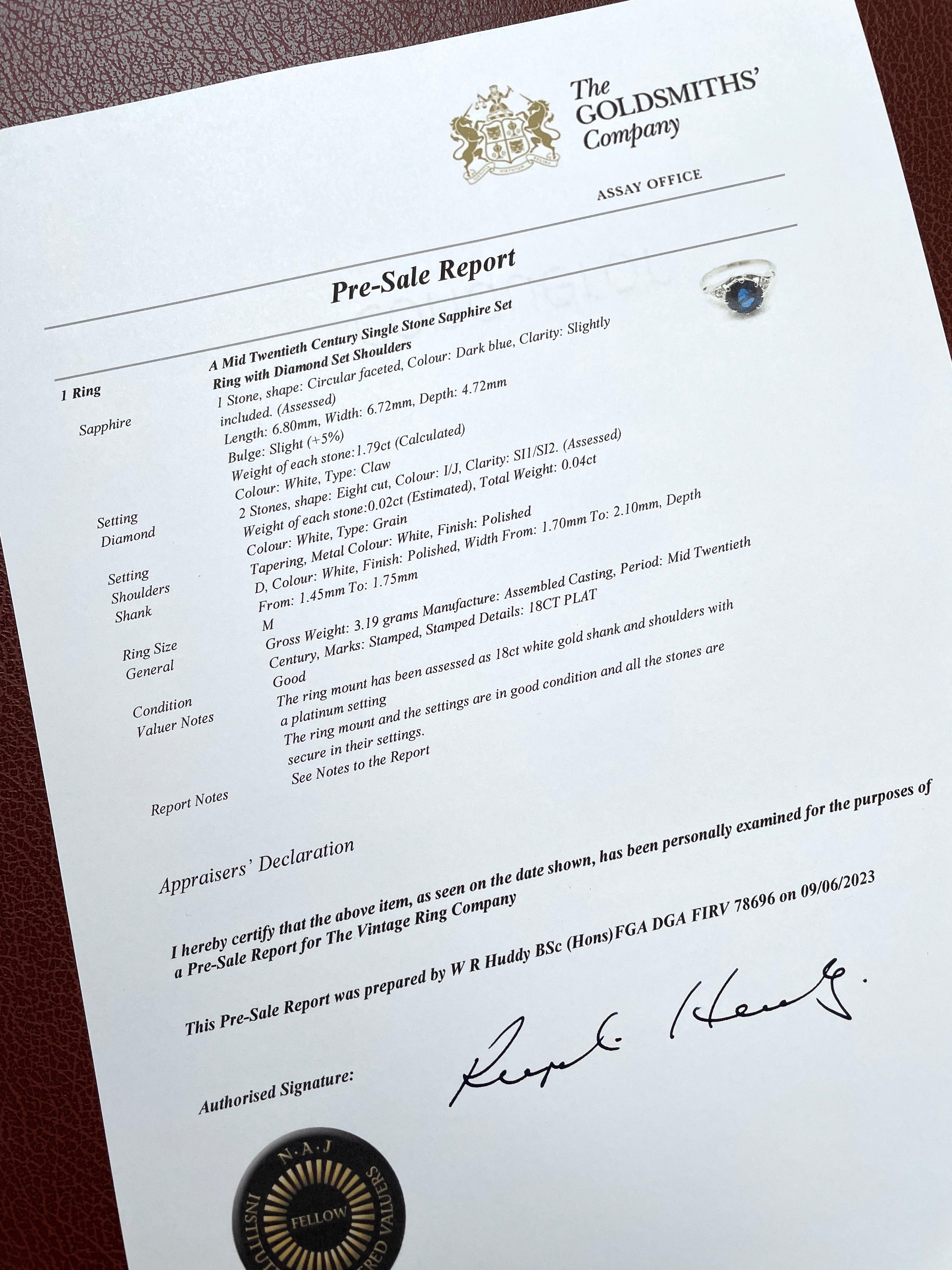 Arabela Antique Sapphire & Diamond Ring