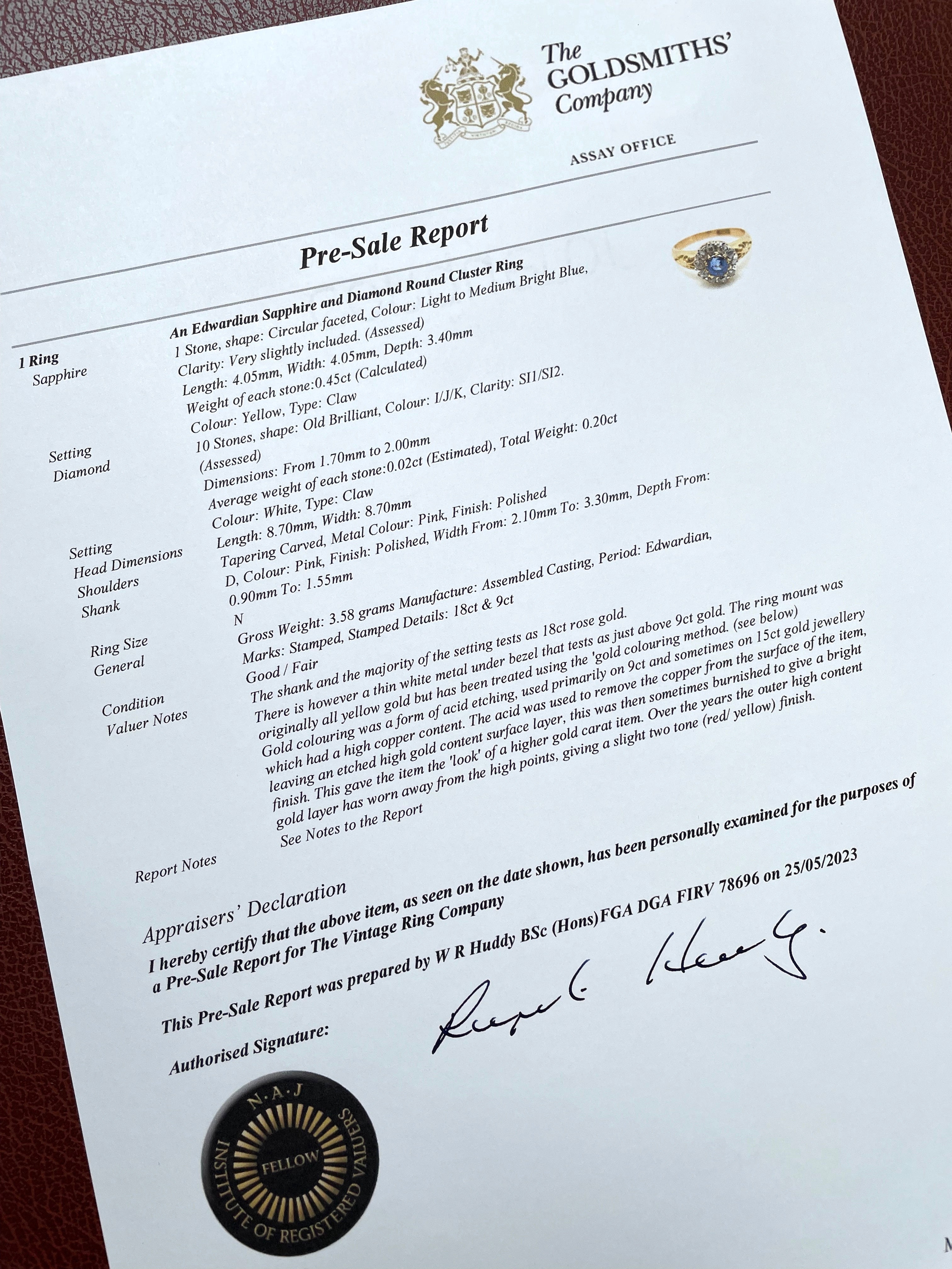 Leila Edwardian Sapphire & Diamond Cluster Ring