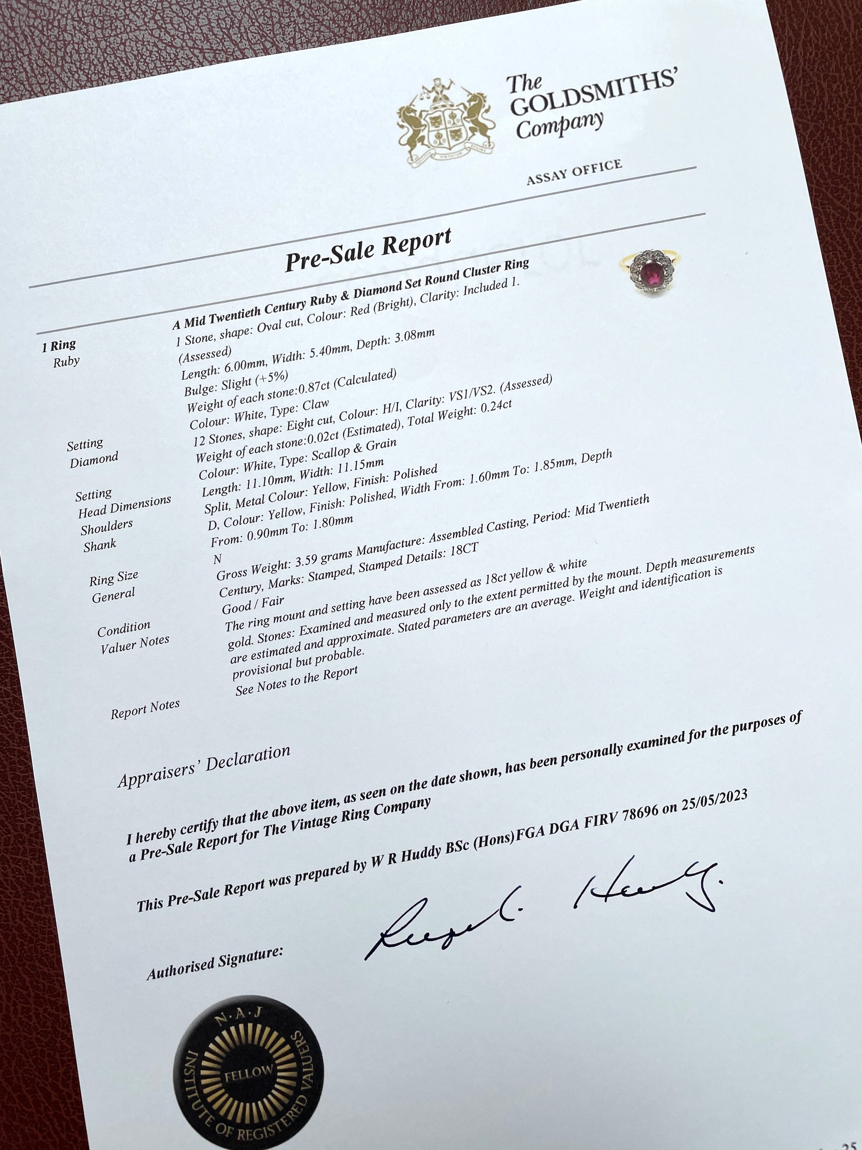 Betsy Antique Ruby & Diamond Cluster Ring