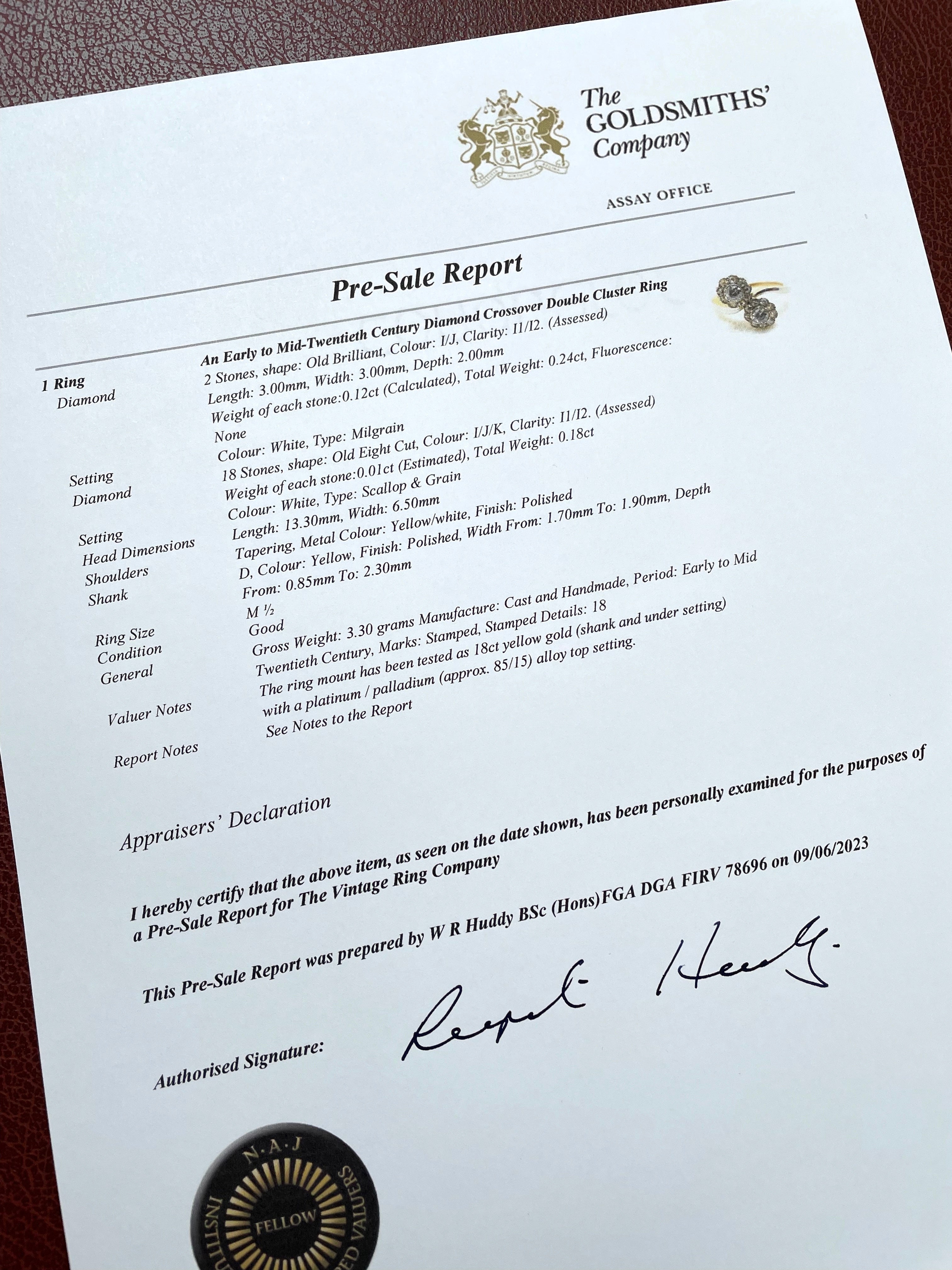 Mae Antique Diamond Daisy Toi et Moi Ring