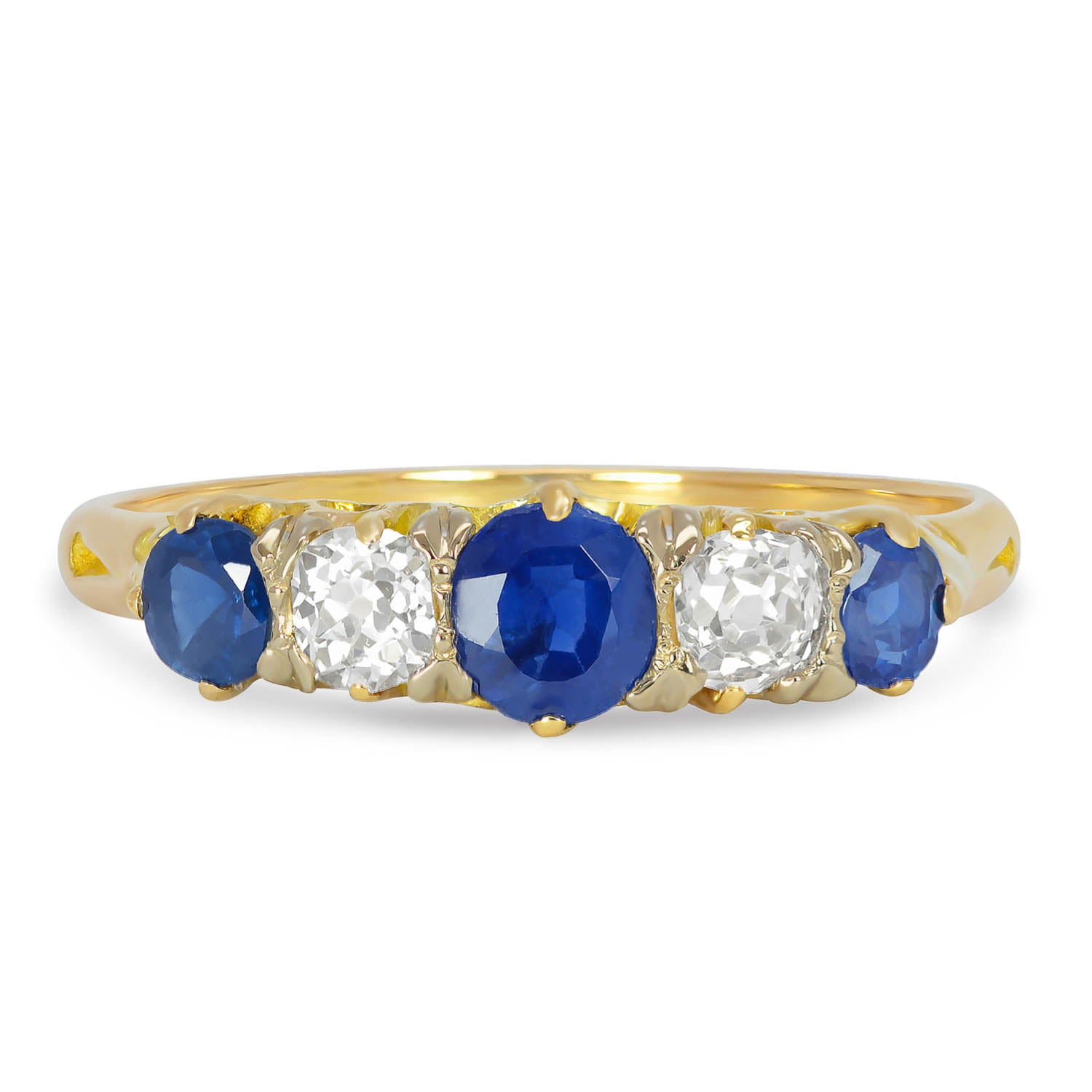 Cora Antique Sapphire & Diamond Five Stone Ring