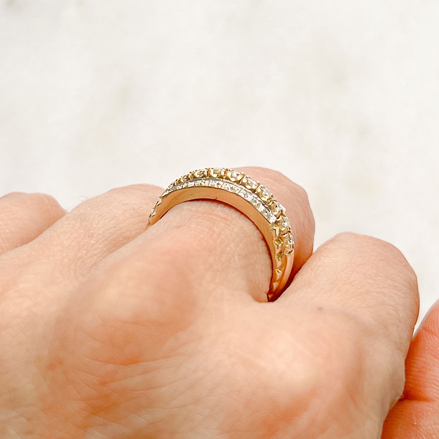Reclaimed Vintage, Triad Diamond Eternity Ring