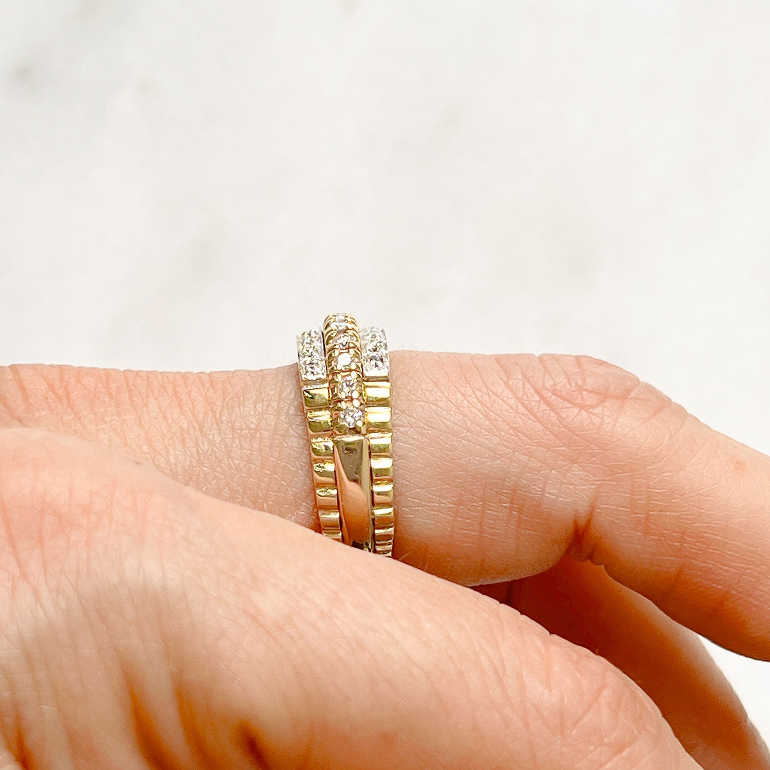 Reclaimed Vintage, Triad Diamond Eternity Ring