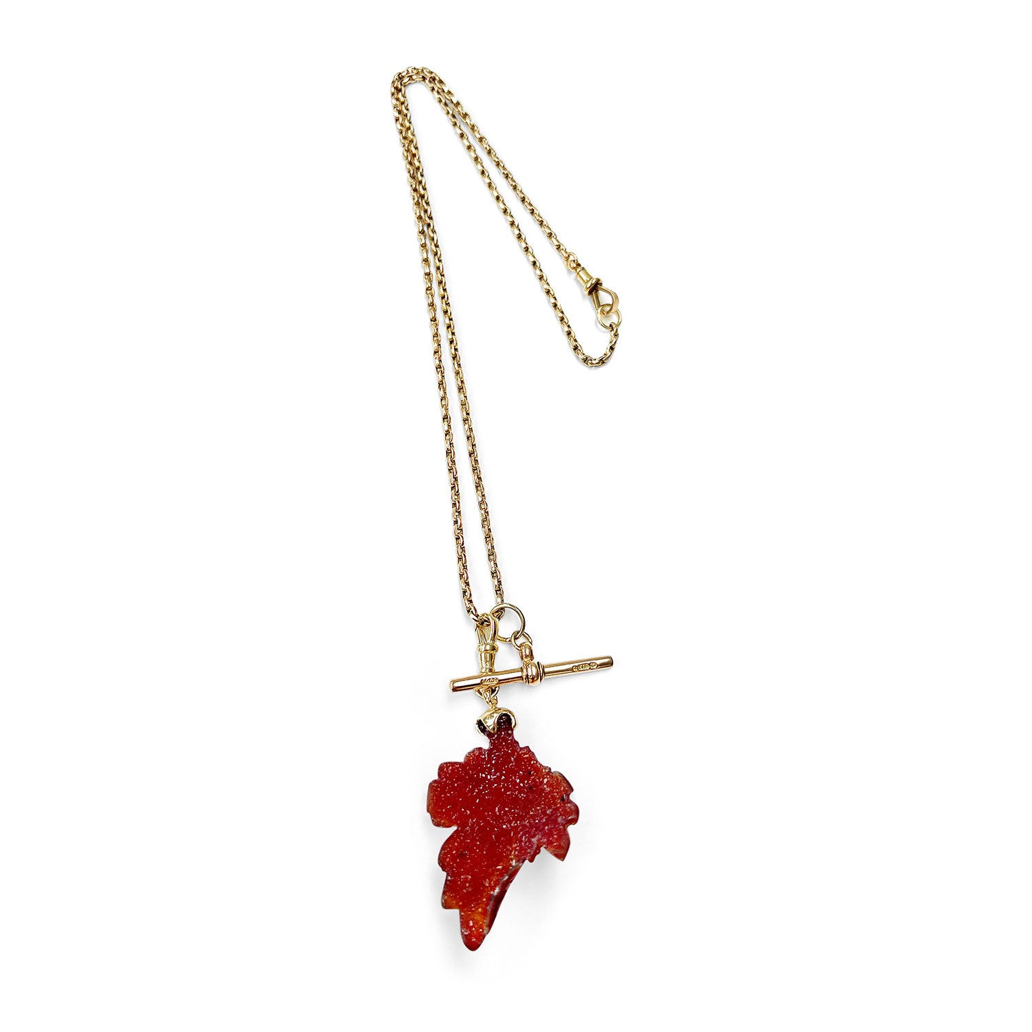 Reclaimed Vintage Carnelian Leaf Necklace
