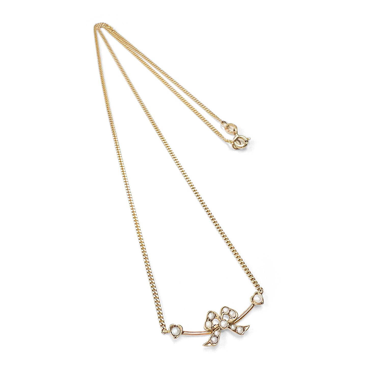 Reclaimed Vintage Victorian Bow Brooch Neckace