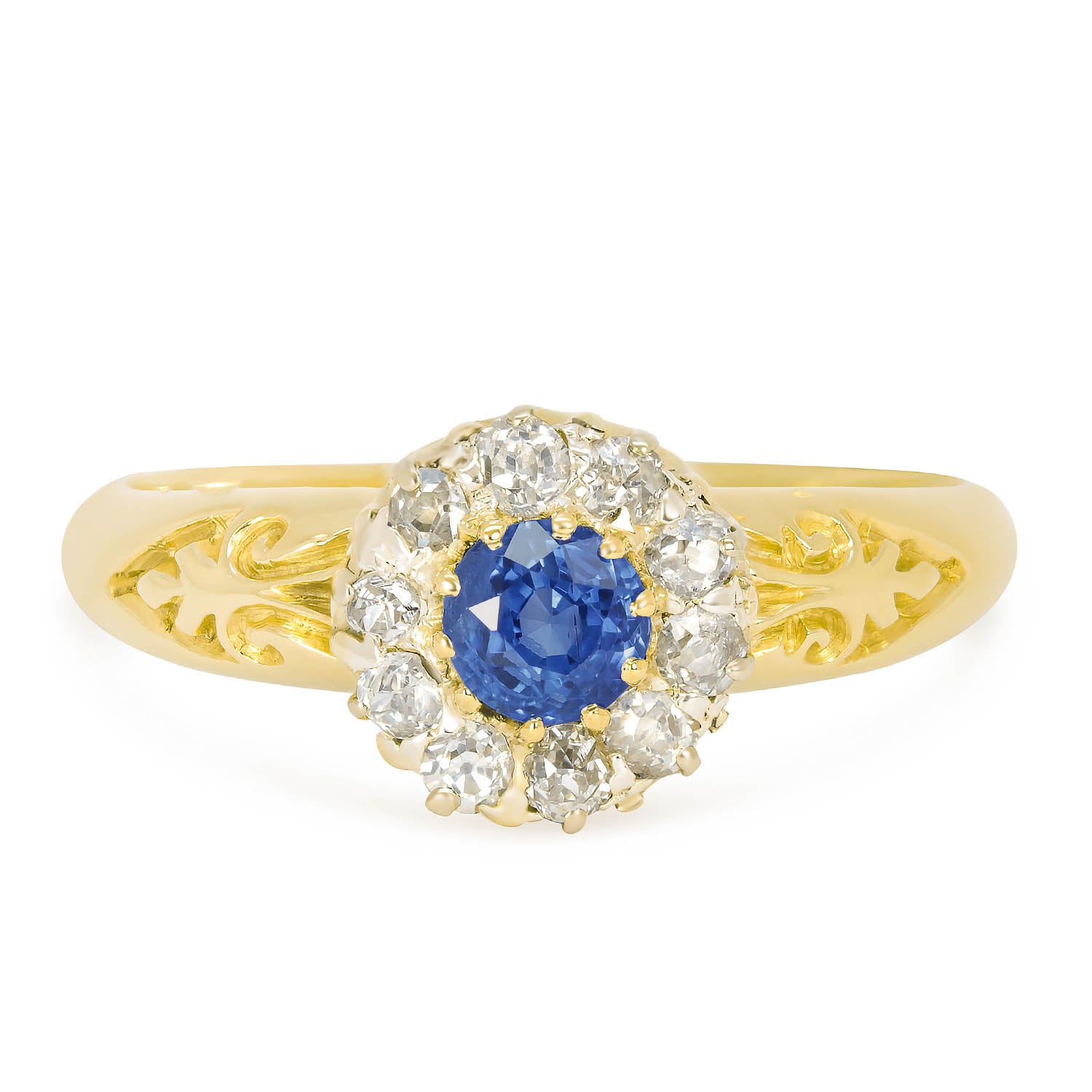 Leila Edwardian Sapphire & Diamond Cluster Ring