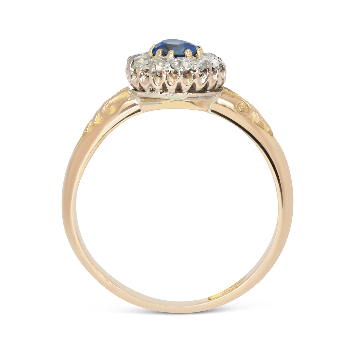 Leila Edwardian Sapphire & Diamond Cluster Ring