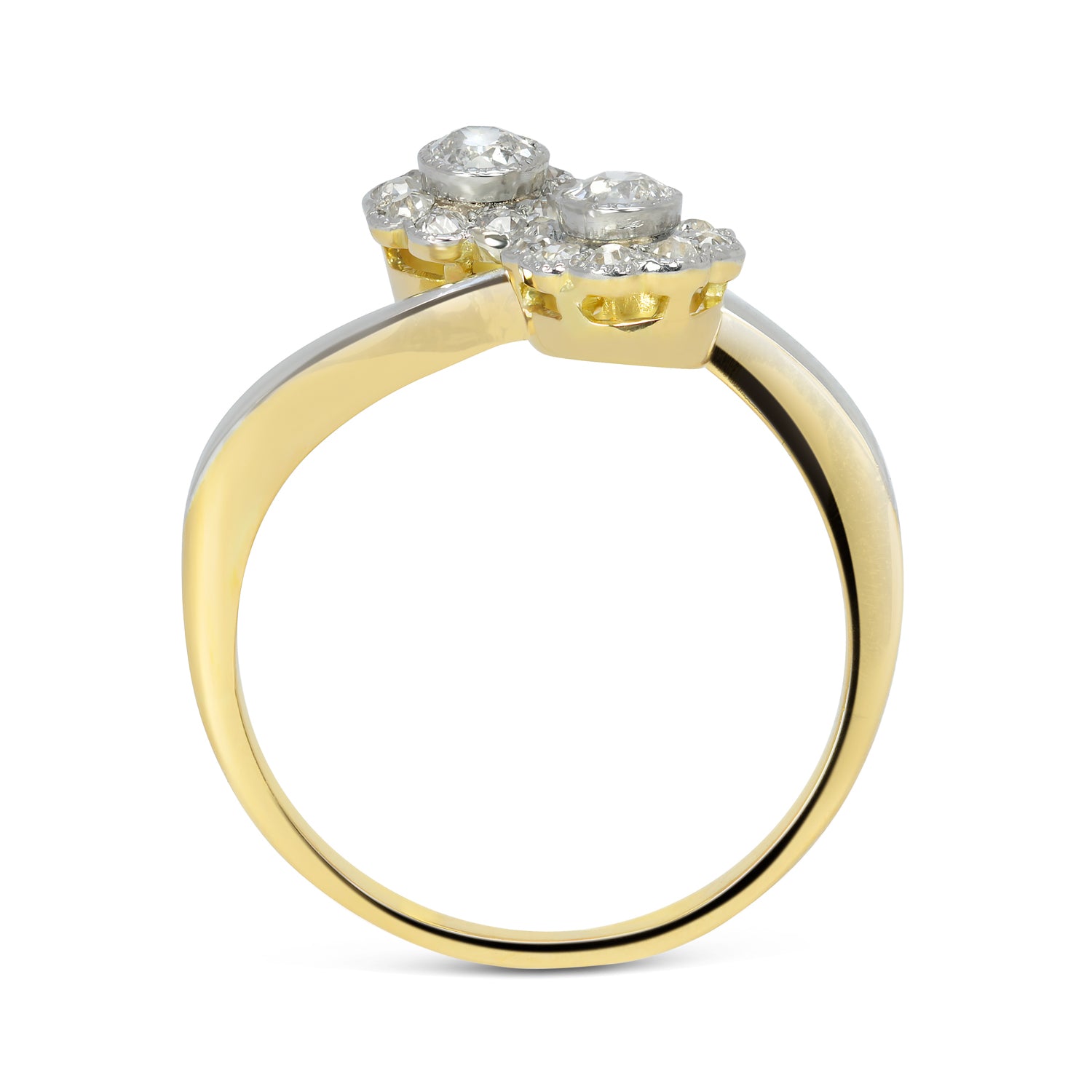 Mae Antique Diamond Daisy Toi et Moi Ring