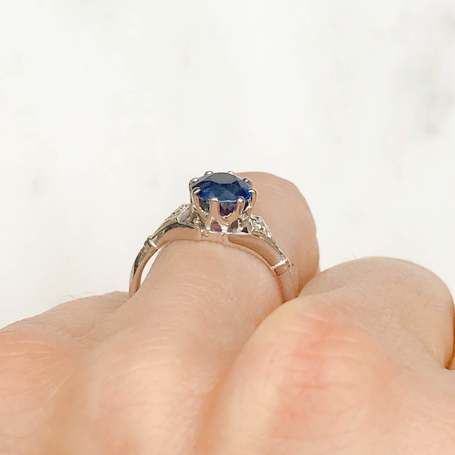 Arabela Antique Sapphire & Diamond Ring