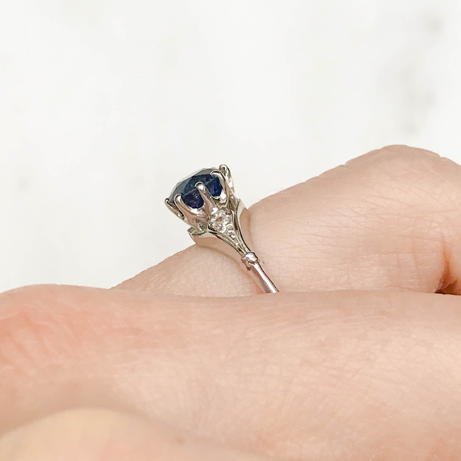 Arabela Antique Sapphire & Diamond Ring
