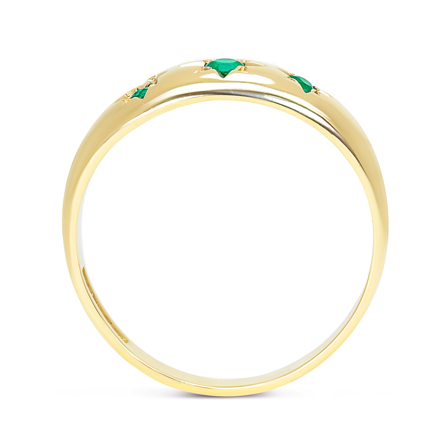 Alex vintage yellow gold & emerald gypsy ring
