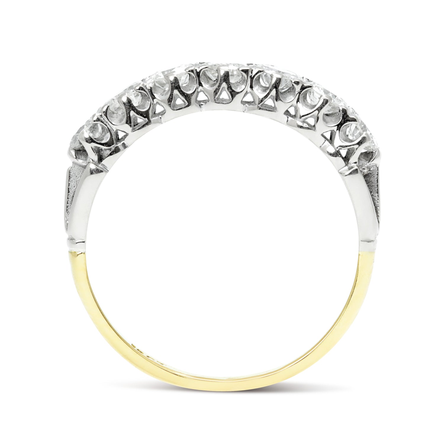 Amelia modern vintage seven stone diamond ring