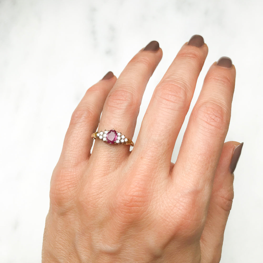 Amy ruby & diamond engagement ring