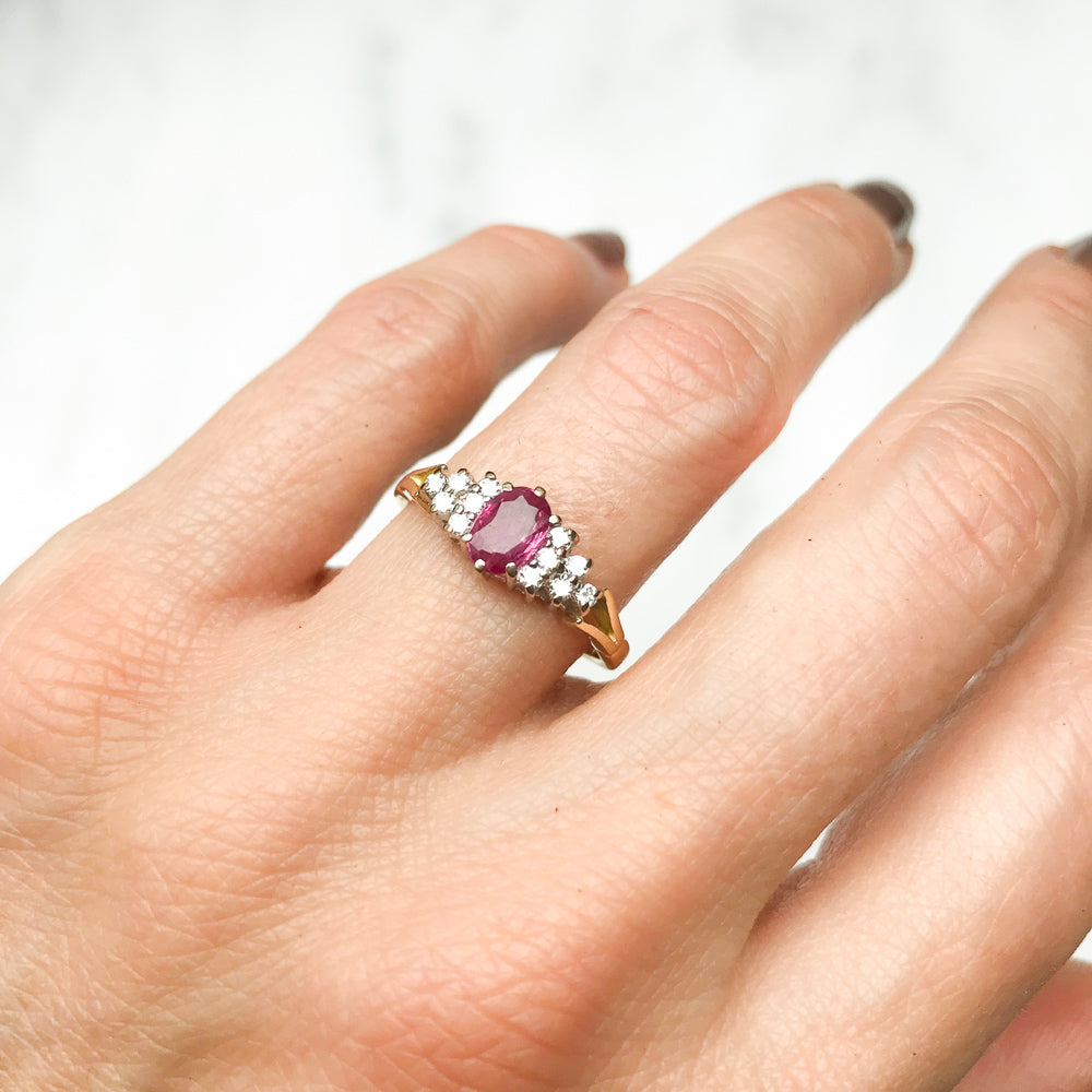 Amy ruby & diamond engagement ring