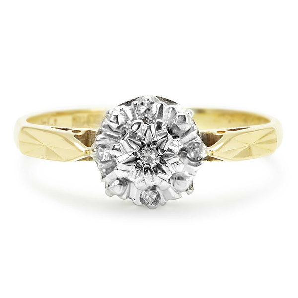 Angela vintage 1970s diamond cluster engagement ring