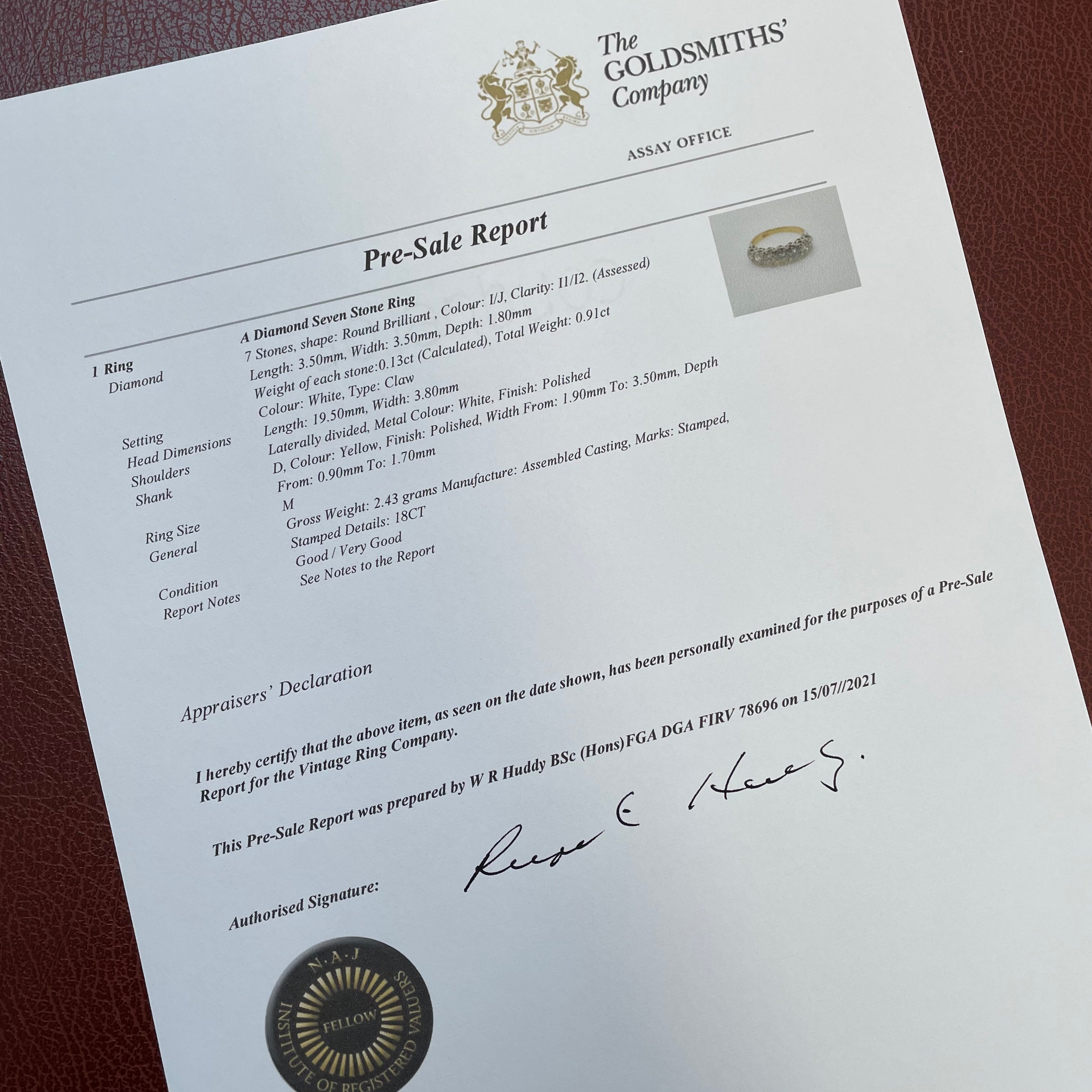 Amelia modern vintage seven stone diamond ring