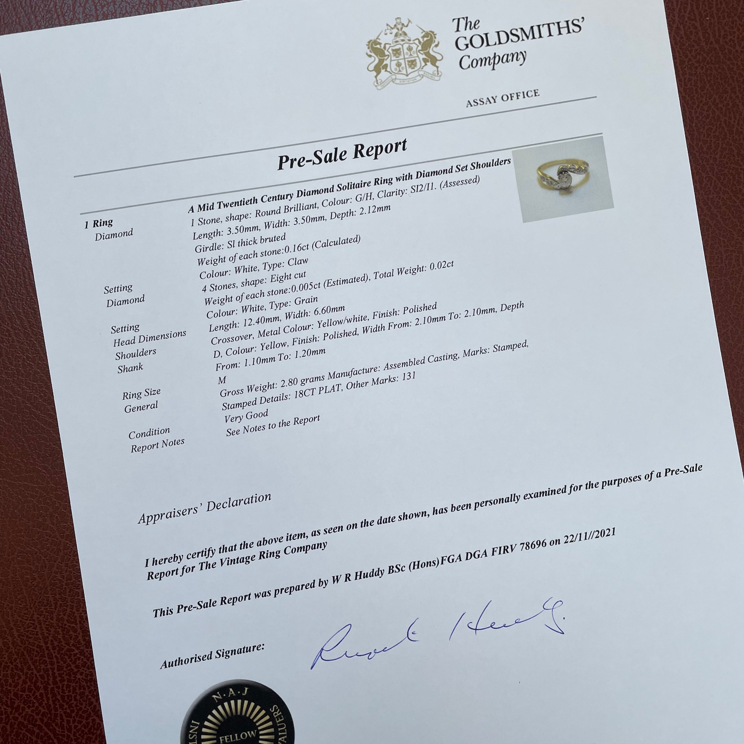 Margot Vintage Mid-Century Diamond Engagement Ring