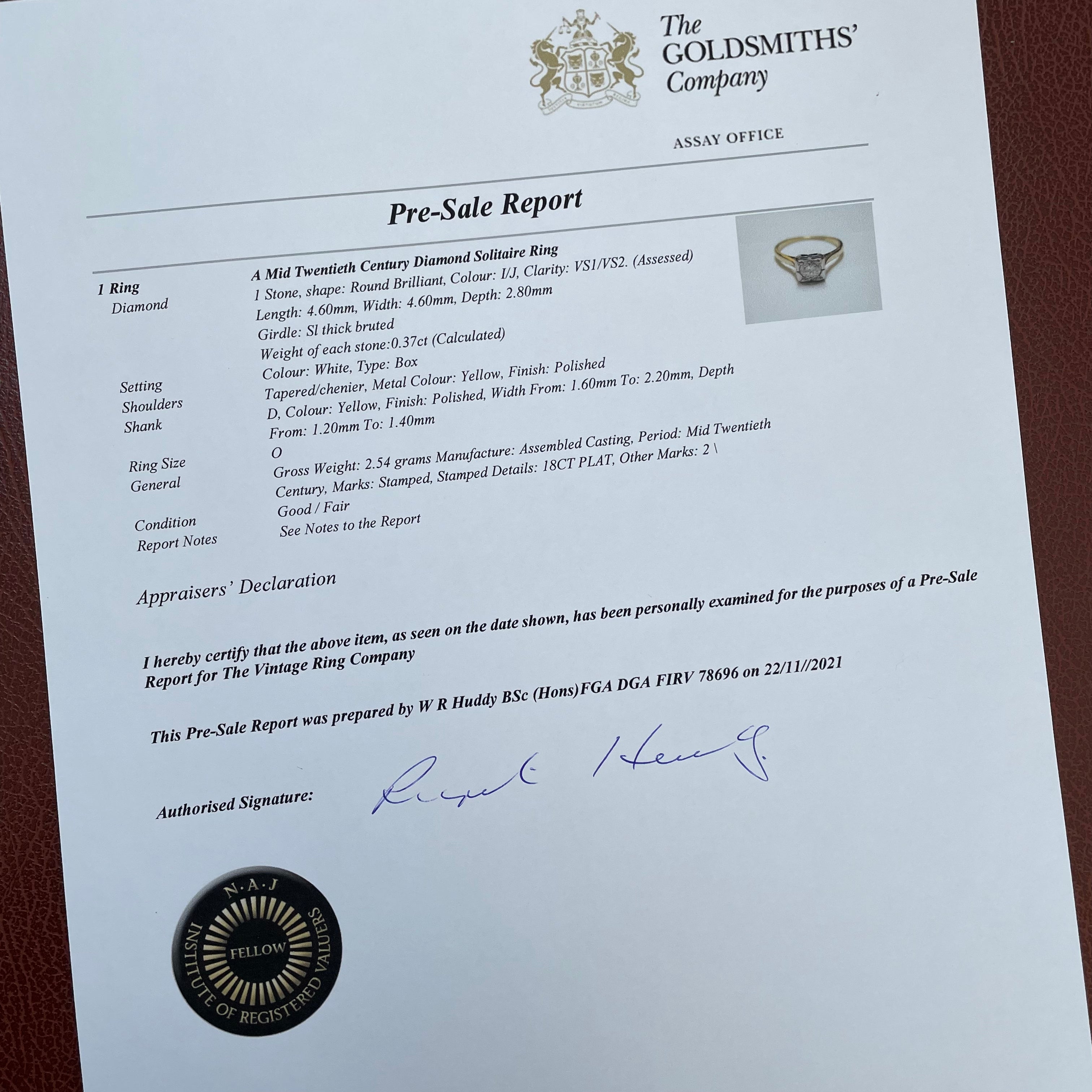 Ellen Vintage Mid Century Diamond Engagement Ring