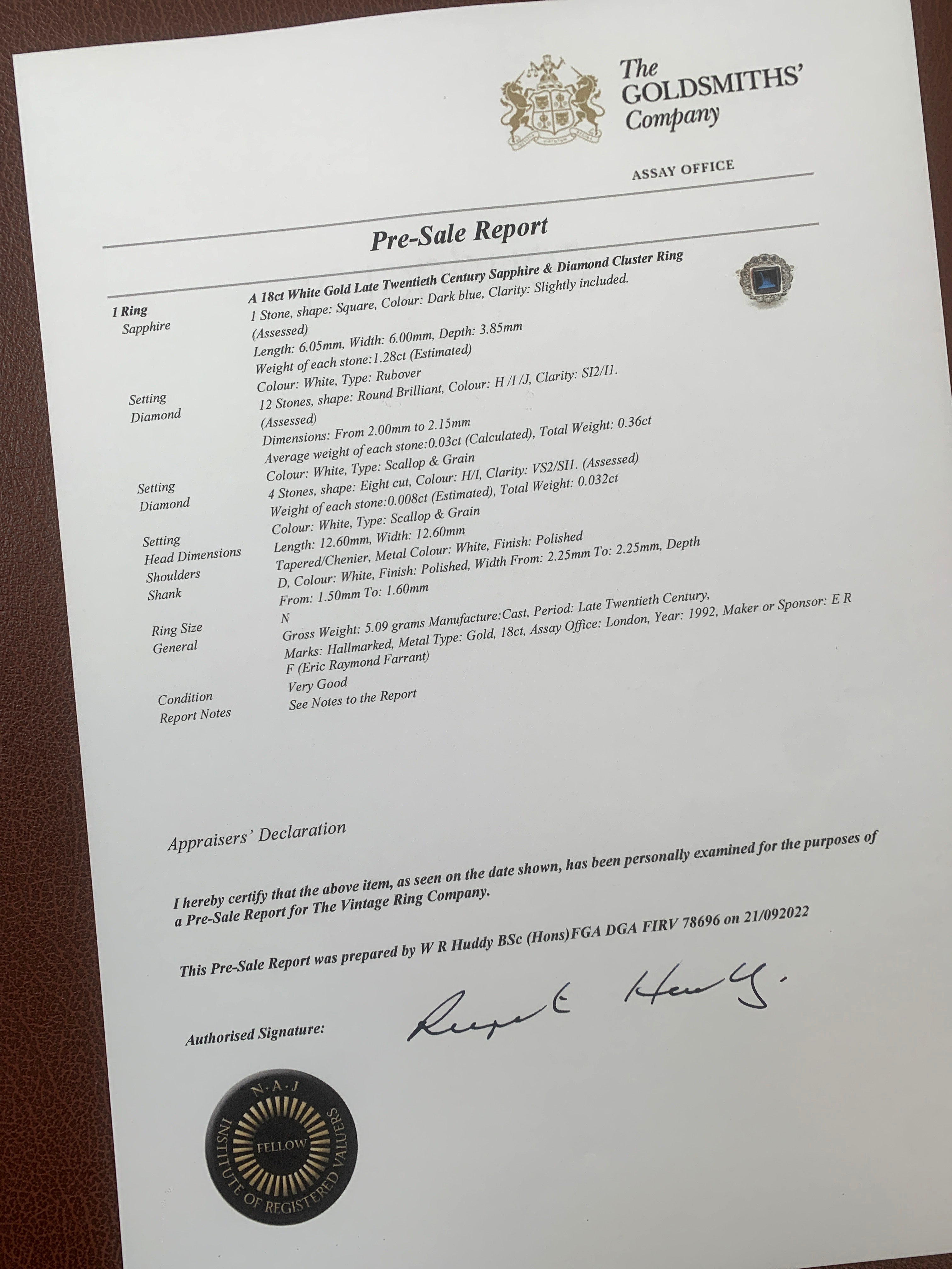 Ophelia vintage sapphire & diamond cluster ring