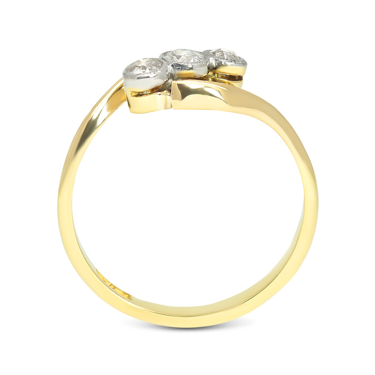 Charlotte Antique Three Stone Diamond Engagement Ring