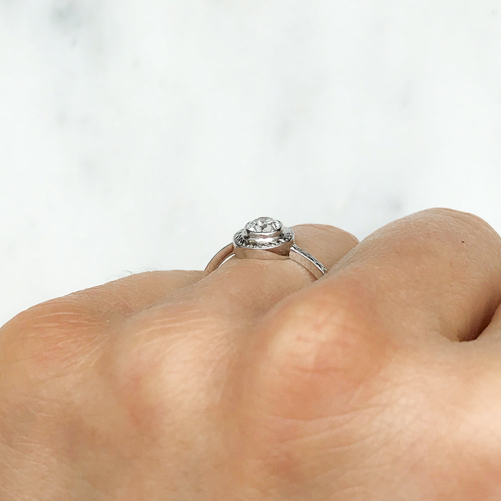 Clementine antique Edwardian diamond solitaire engagement ring