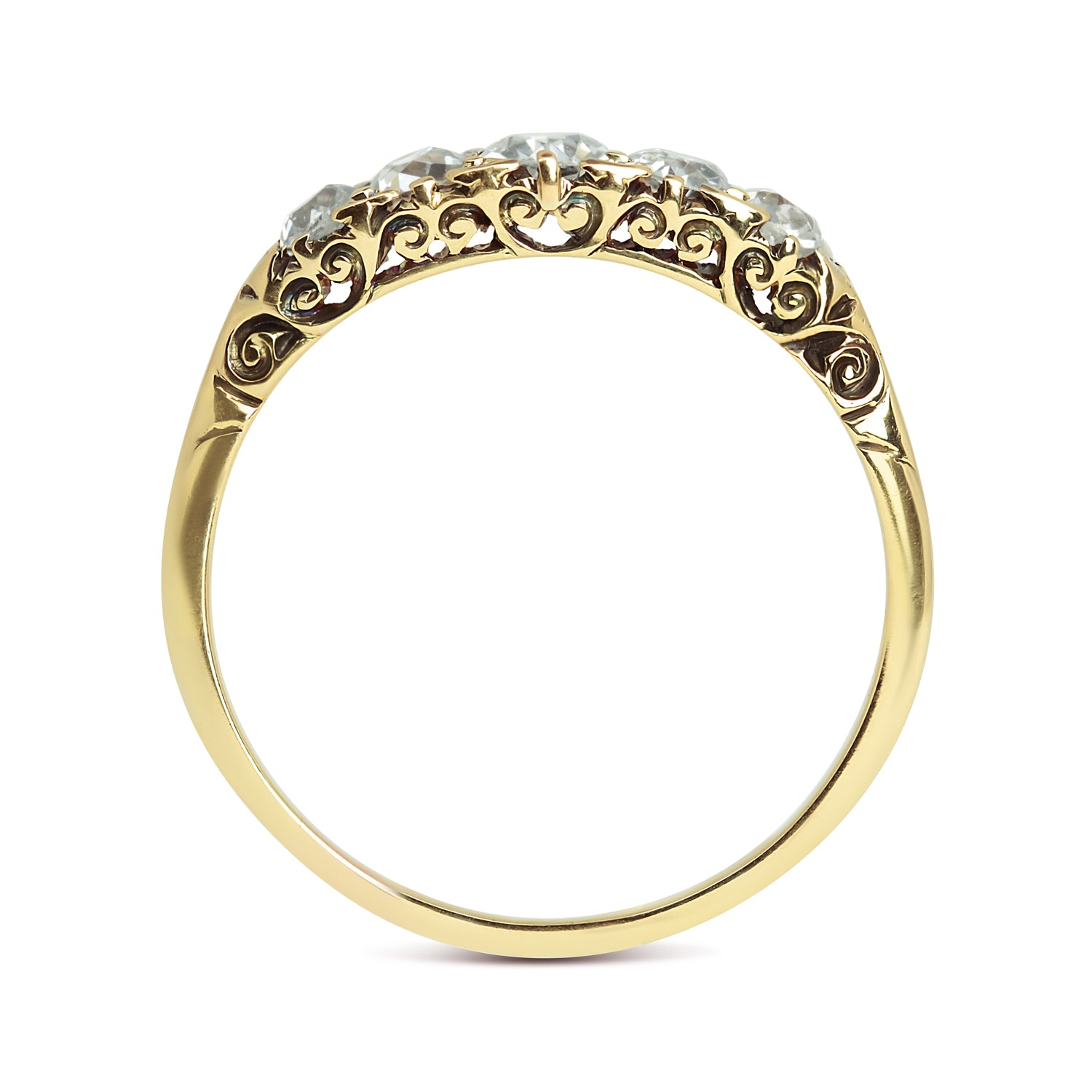 Eleanor antique Victorian five stone diamond engagement ring