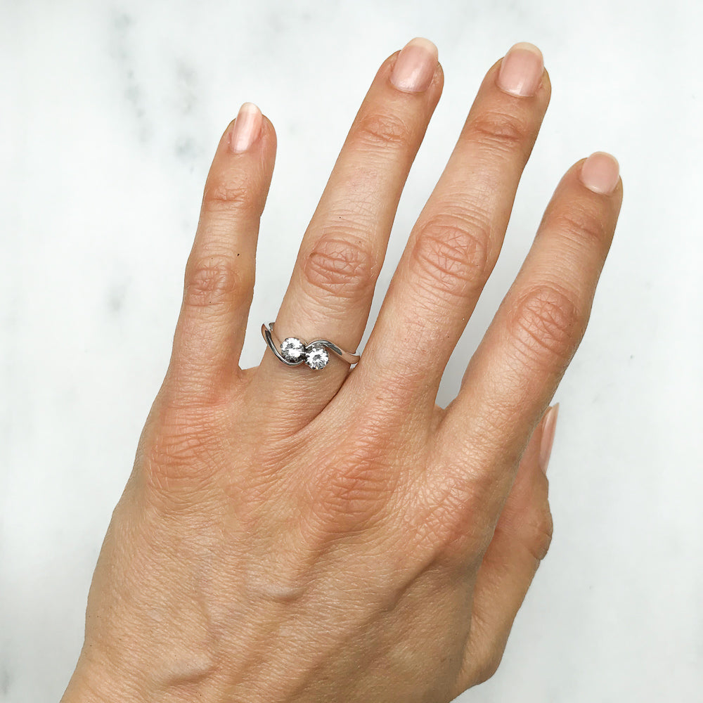 Enid antique early 20th century diamond toi et moi engagement ring