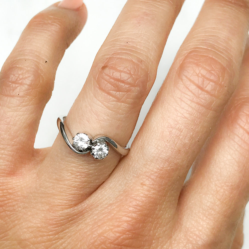 Enid antique early 20th century diamond toi et moi engagement ring