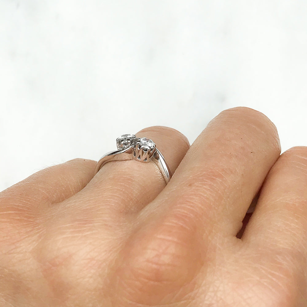 Enid antique early 20th century diamond toi et moi engagement ring