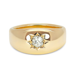 Ezra antique yellow gold and diamond gypsy ring
