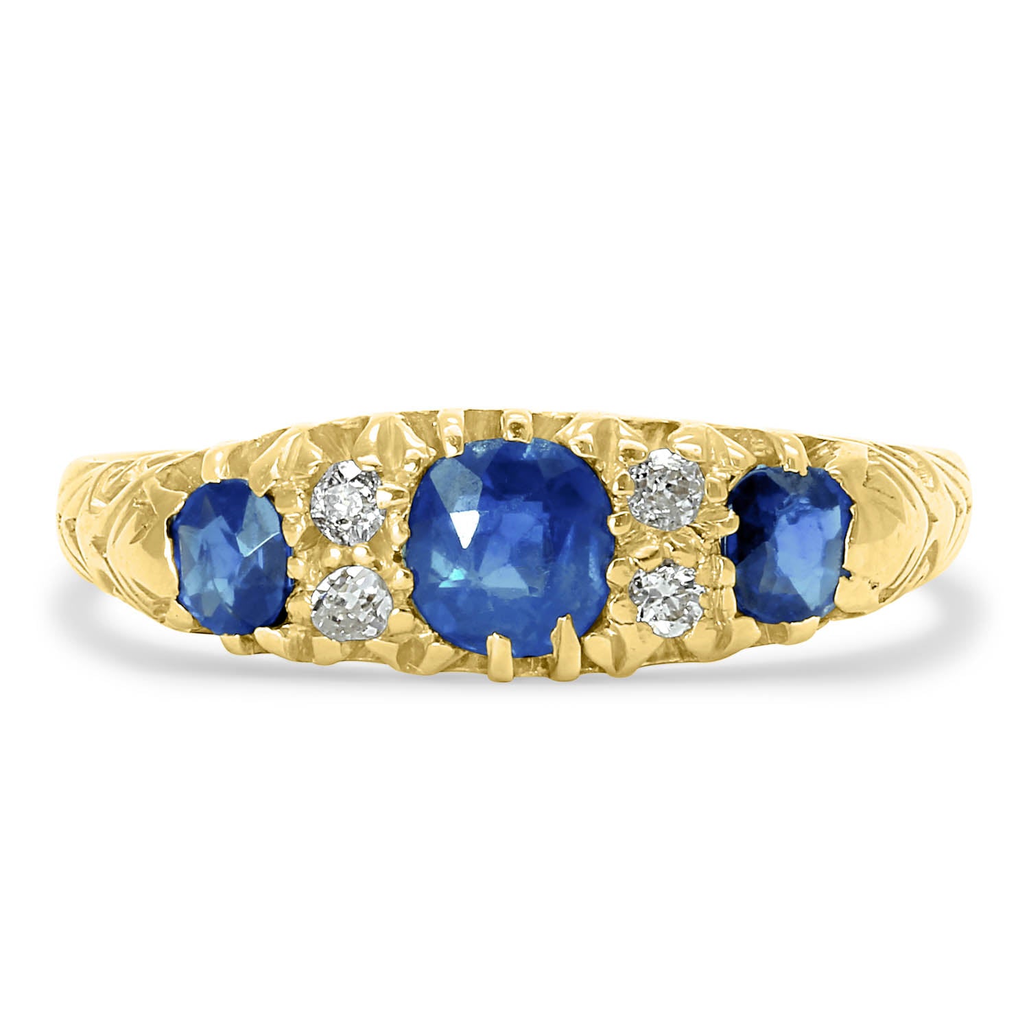 Grace sapphire and diamond Victorian engagement ring