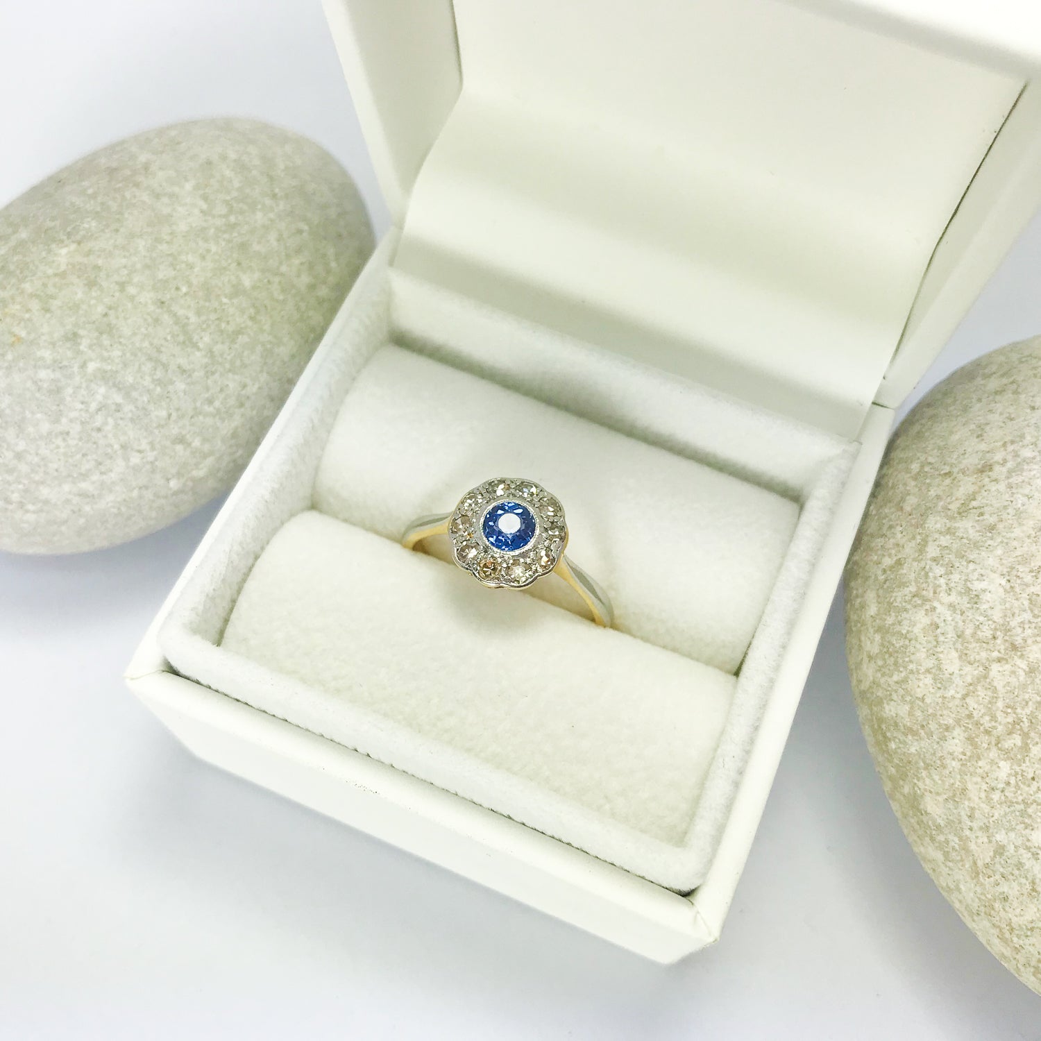 Joyce early 20th century sapphire and diamond daisy ring