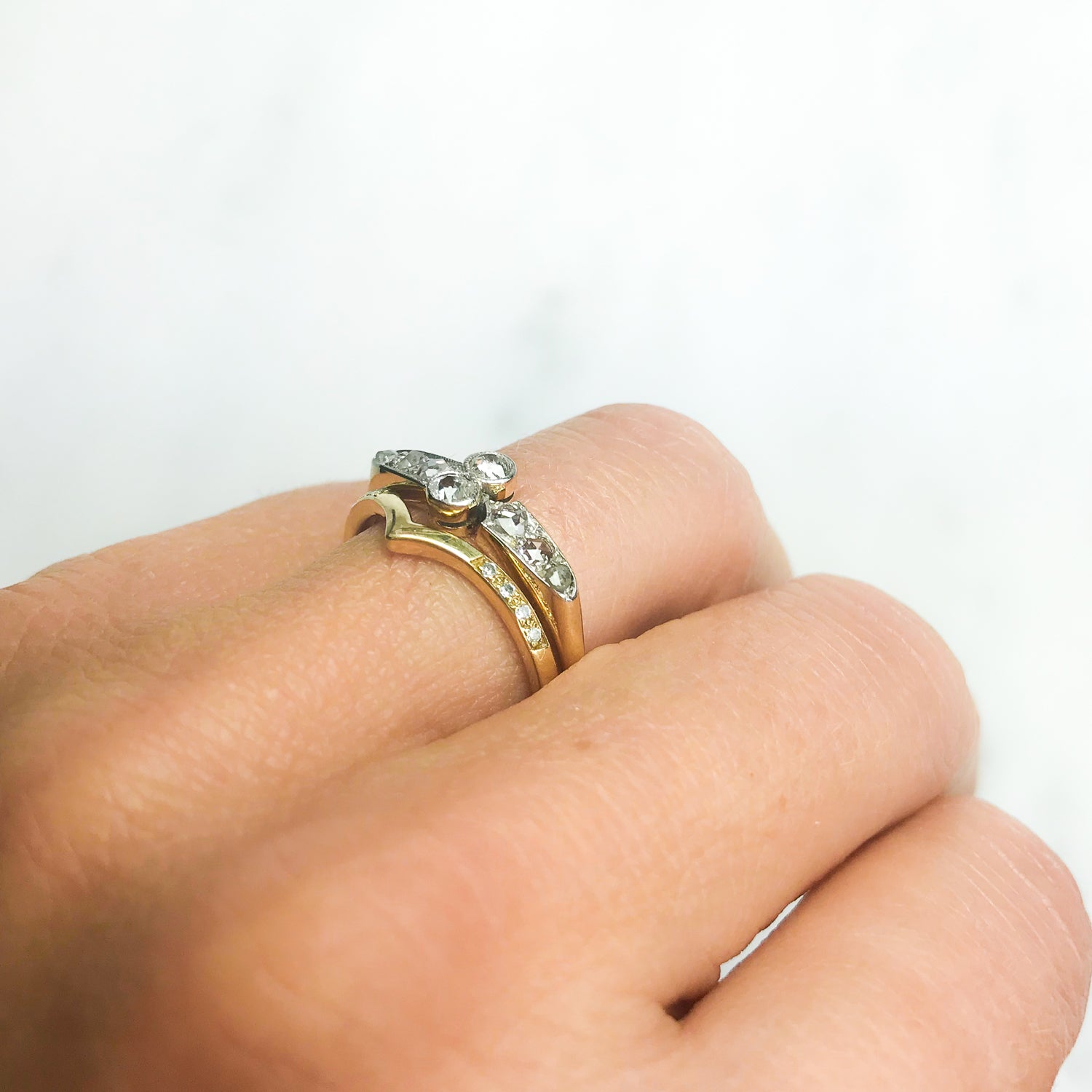 Pamela Edwardian diamond engagement ring