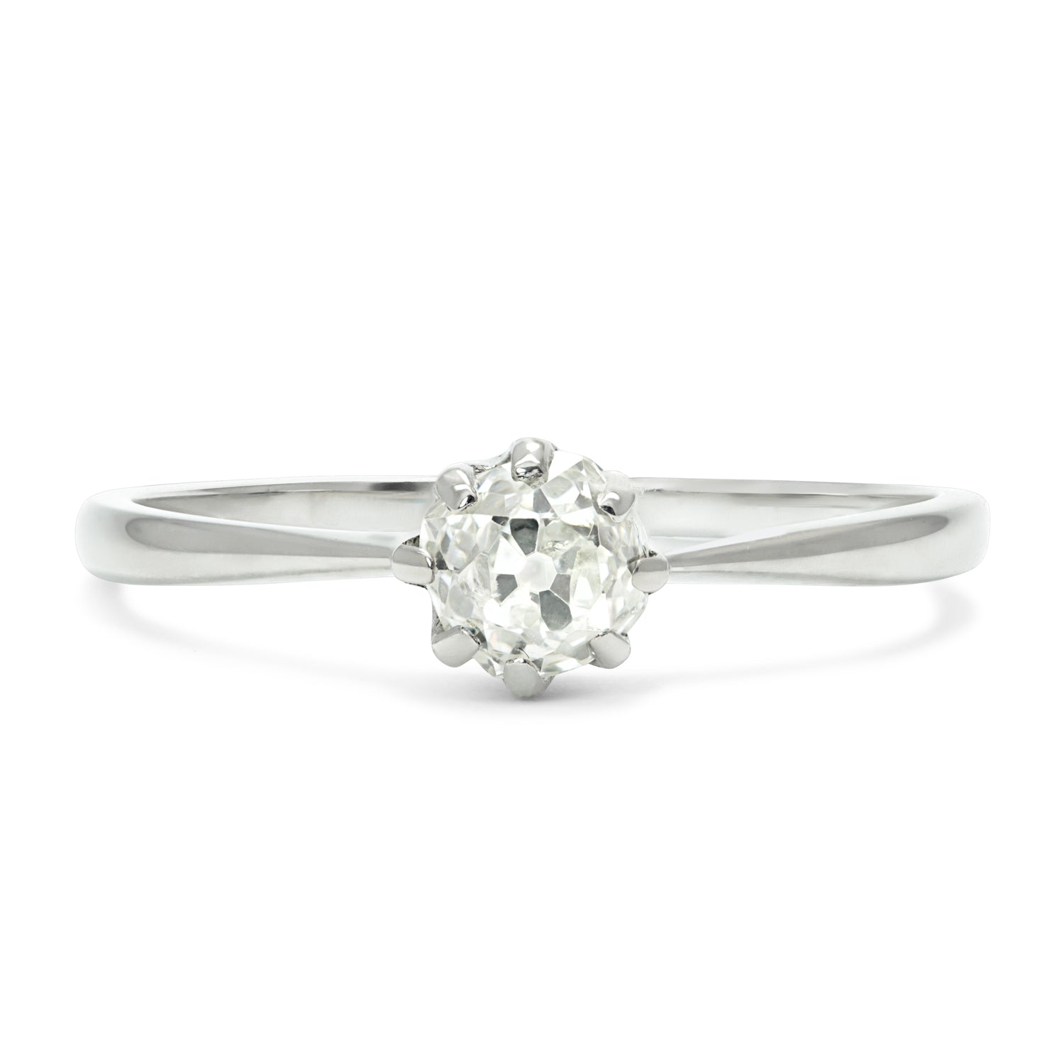 Isabella antique old mine cut diamond engagement ring