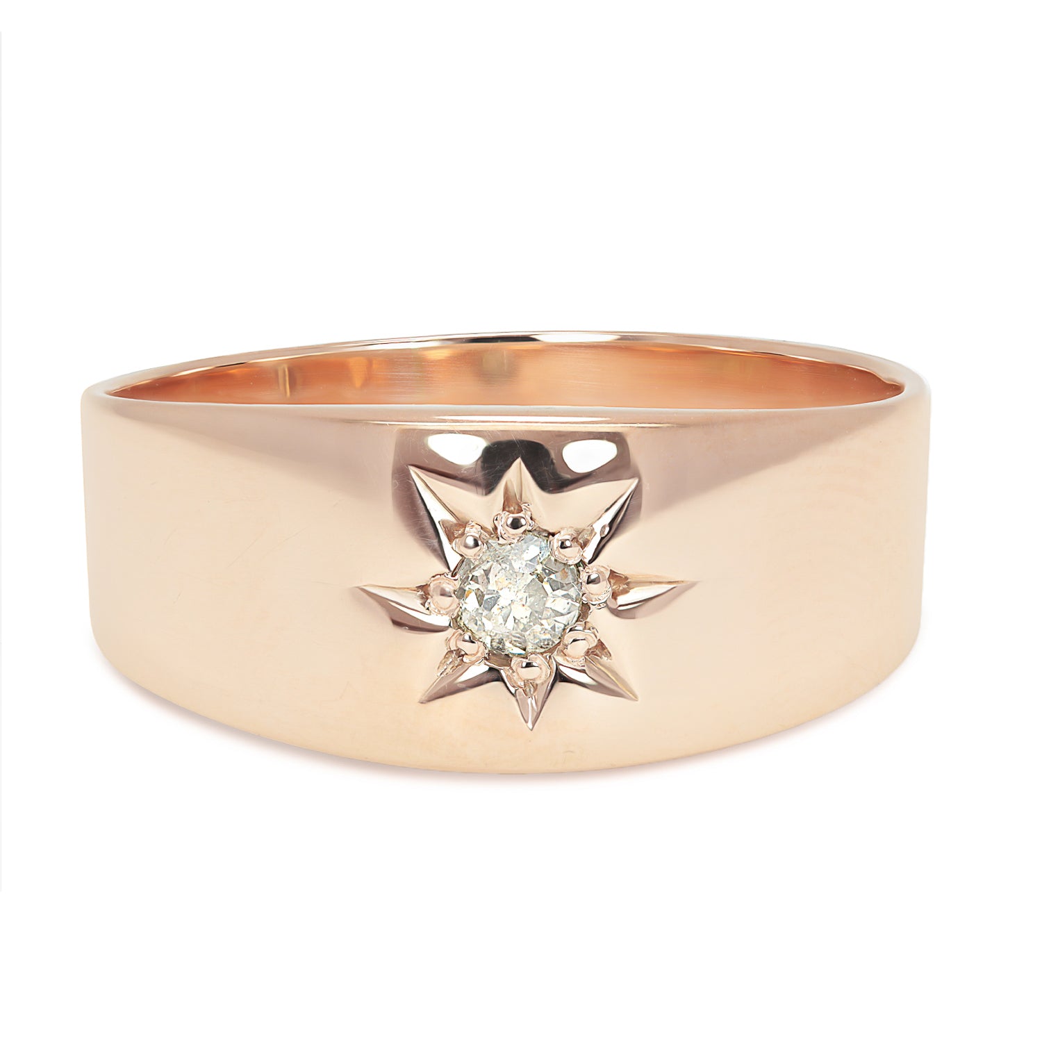 Jamie antique rose gold & diamond gypsy ring