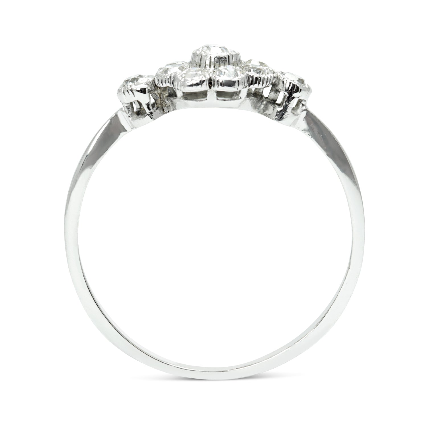 Primrose antique diamond daisy cluster engagement ring