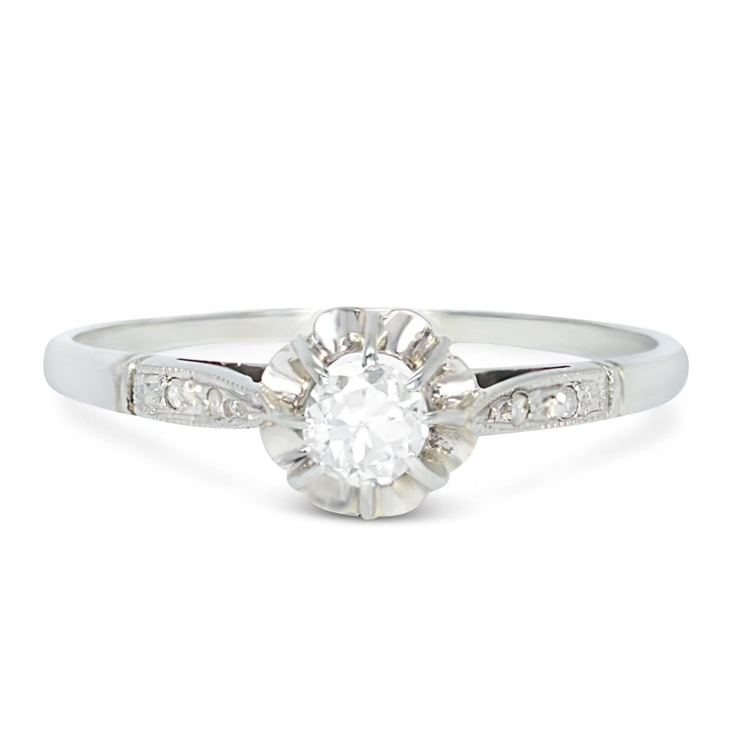 Rose antique diamond engagement ring
