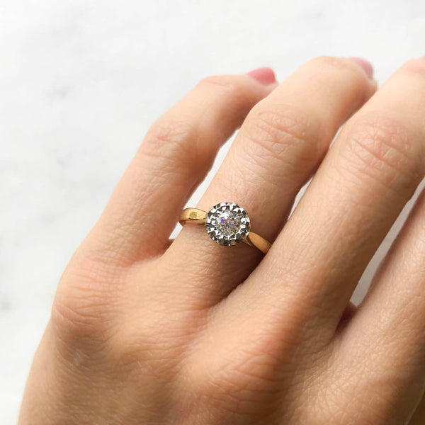 Betty vintage style diamond engagement ring