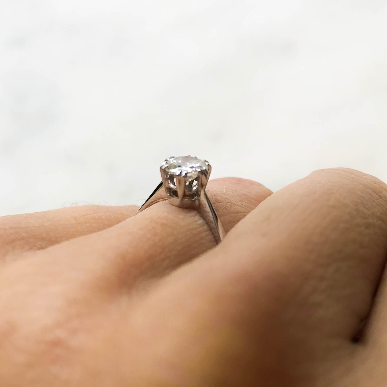 Elizabeth 0.52 carat old cut diamond vintage engagement ring