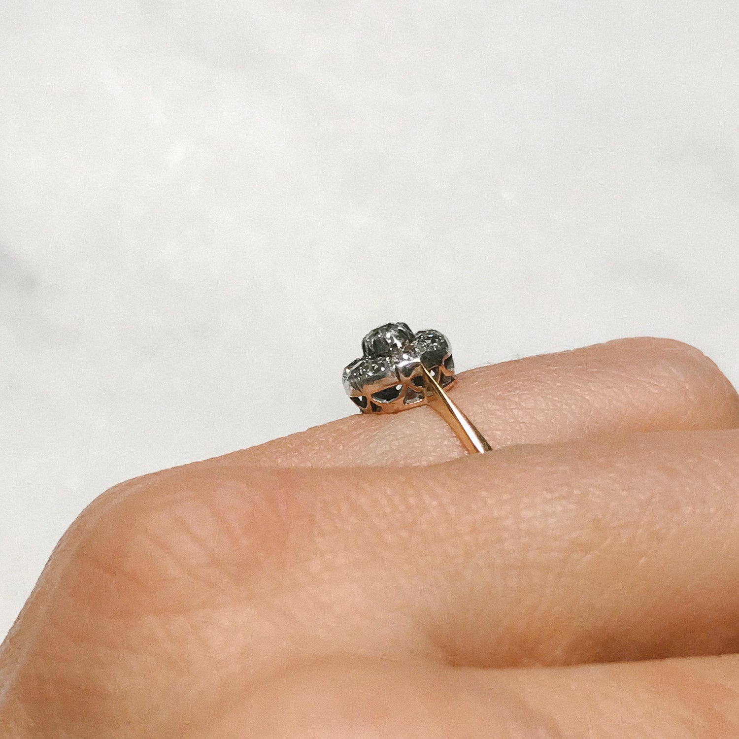 Eliza diamond cluster Victorian engagement ring