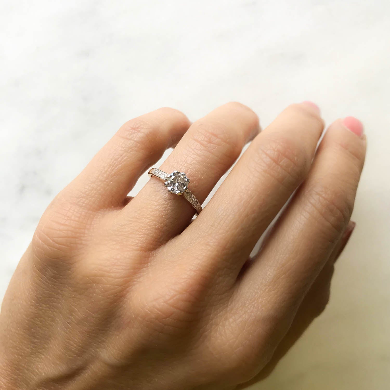 Evelyn mid-century 0.50 carat diamond engagement ring