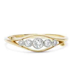 Vivienne antique Edwardian five stone diamond engagement ring