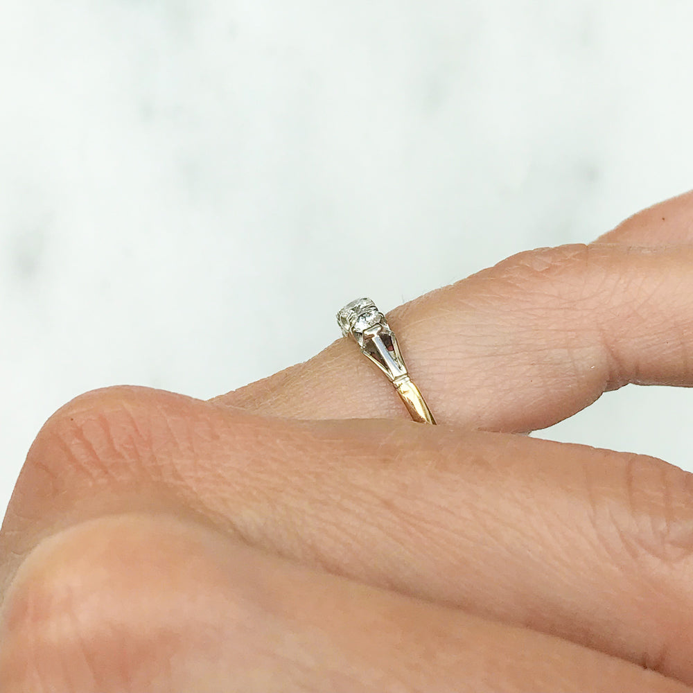 Amelia modern vintage seven stone diamond ring