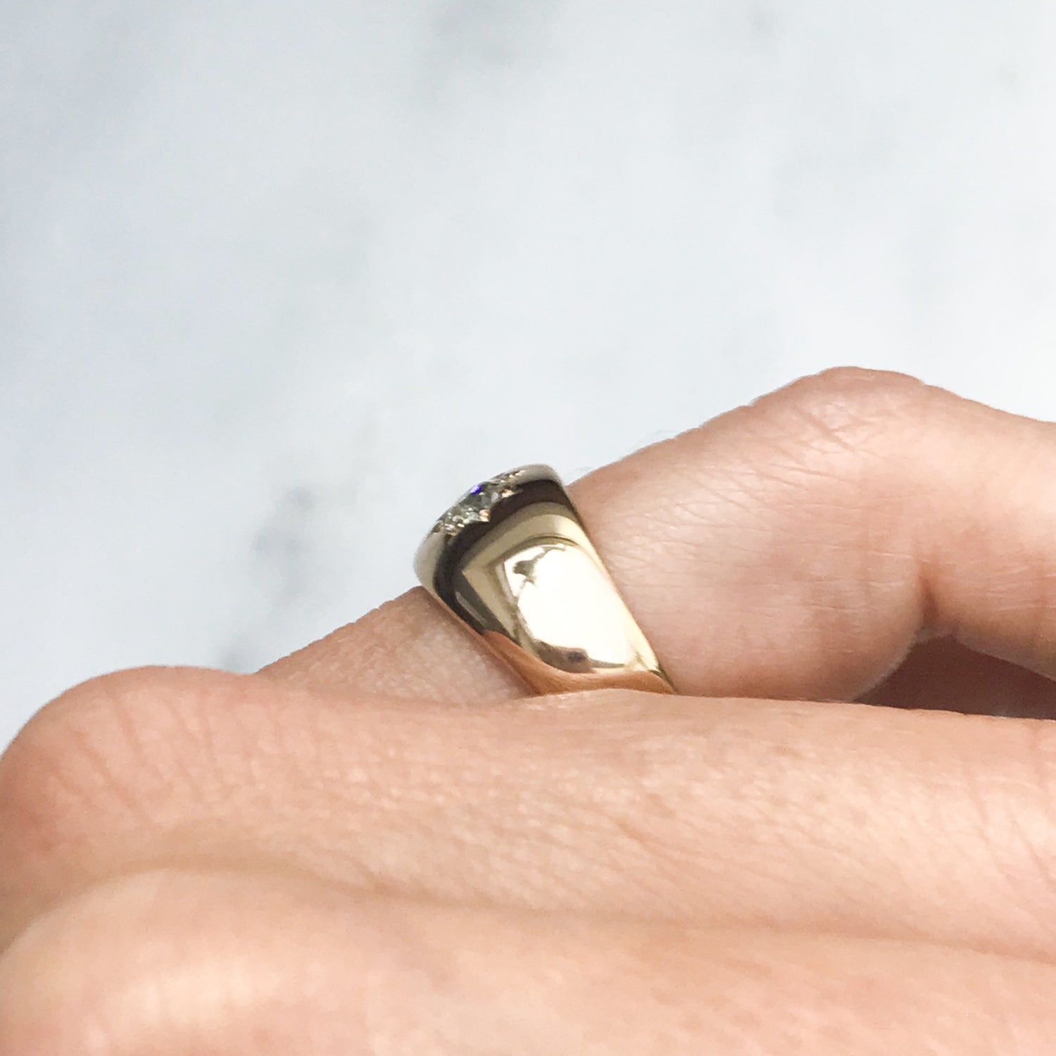 Ezra antique yellow gold & diamond gypsy ring