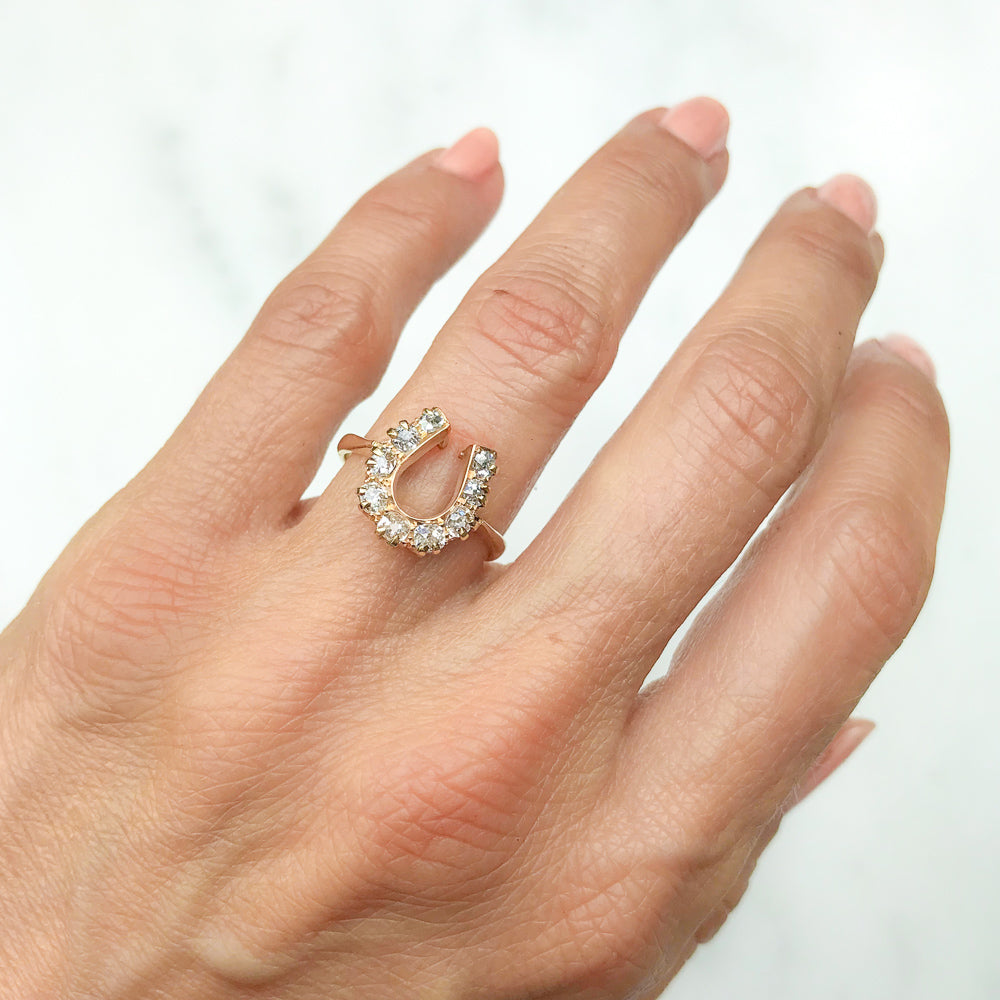 Felicity antique Victorian gold & diamond horseshoe ring