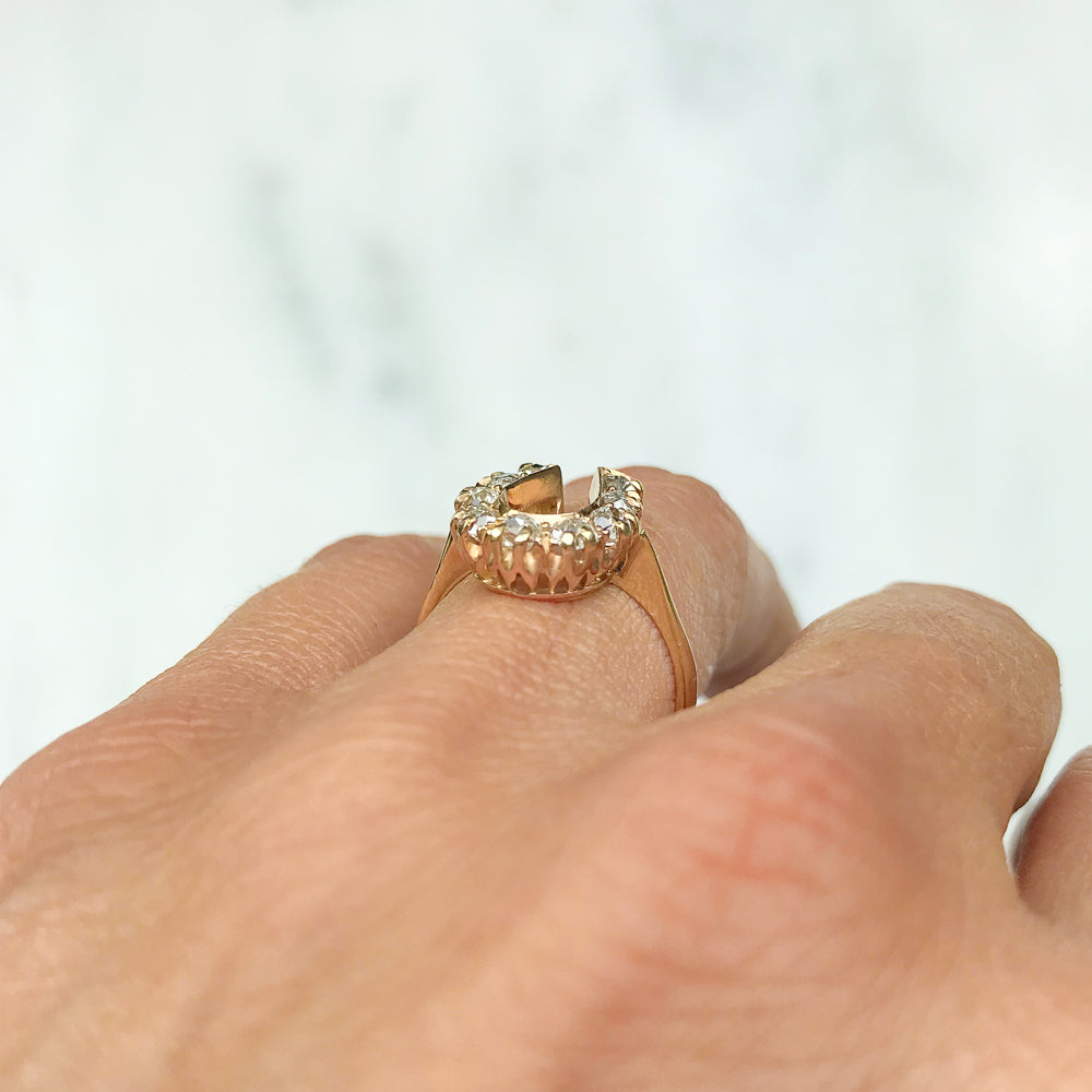 Felicity antique Victorian gold & diamond horseshoe ring