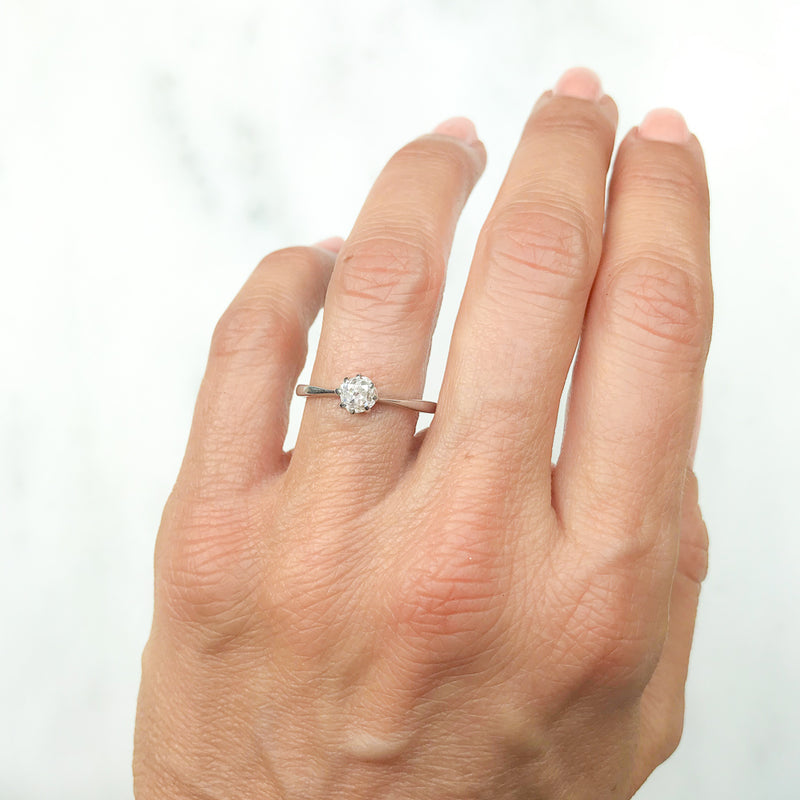 Isabella antique old mine cut diamond engagement ring
